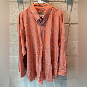 626 Blue vintage surplus orange blue striped button down XXL